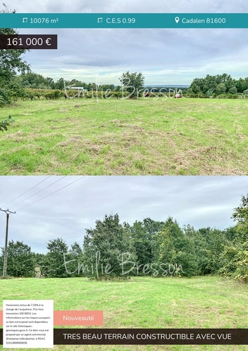 TRES BEAU TERRAIN DE 1 HECTARE DONT 4800 M² CONSTRUCTIBLE TRES BEAU TERRAIN DE 1 HECTARE DONT 4800 M² CONSTRUCTIBLE